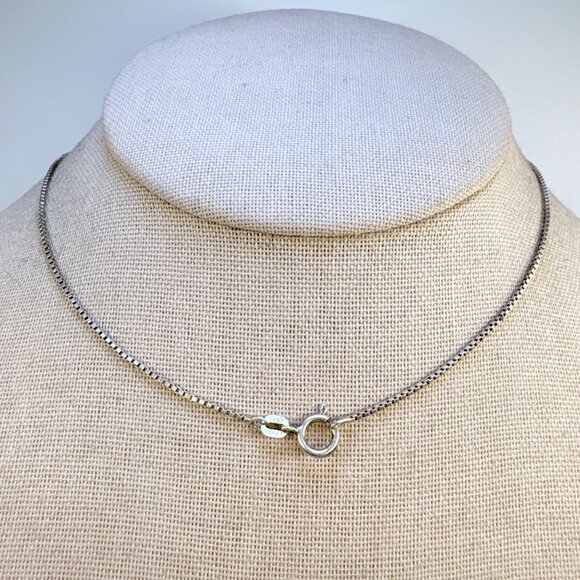 Sterling Silver 925 Scroll Design Rectangle Pendant Necklace Size 21.5" Length - Picture 6 of 14